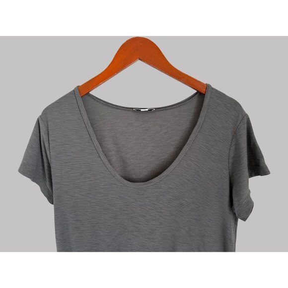 James Perse Womens Gray Scoop Neck Tee Size 4 Cotton Modal Blend - Picture 2 of 6